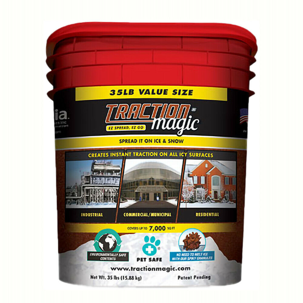Traction Magic Quick Application All Natural Ice And Snow Melter, 35 Lb Bucket