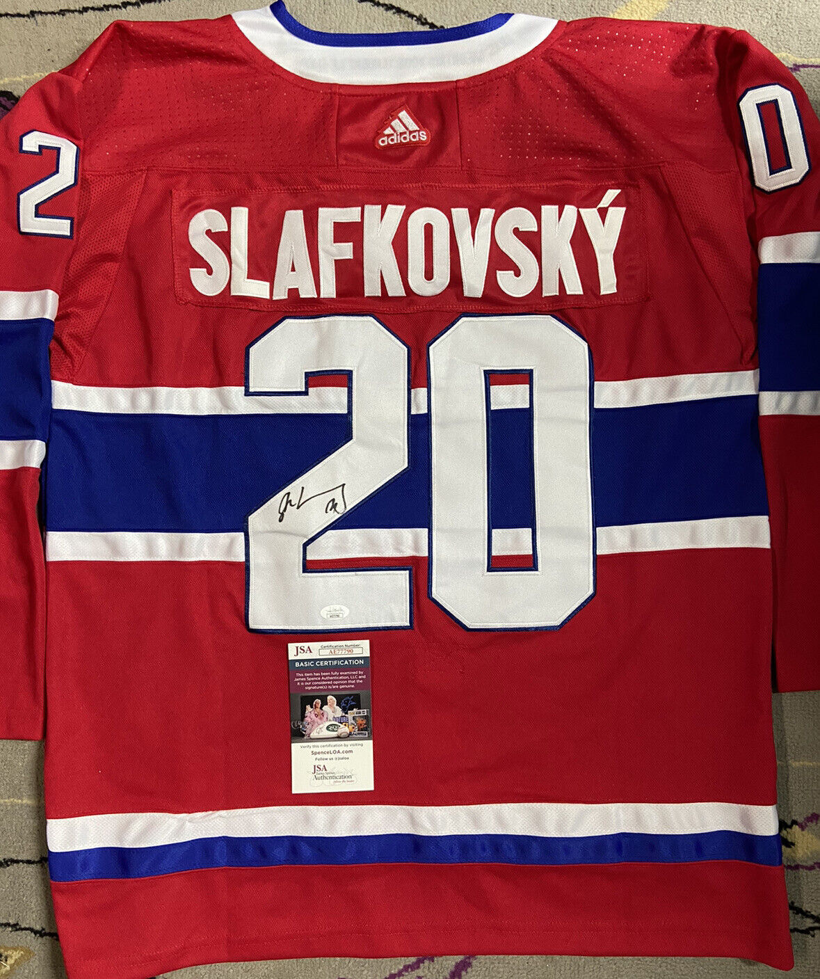 Juraj Slafkovsky Signed Autograph Auto Montreal Canadiens Hockey Jersey Jsa Coa