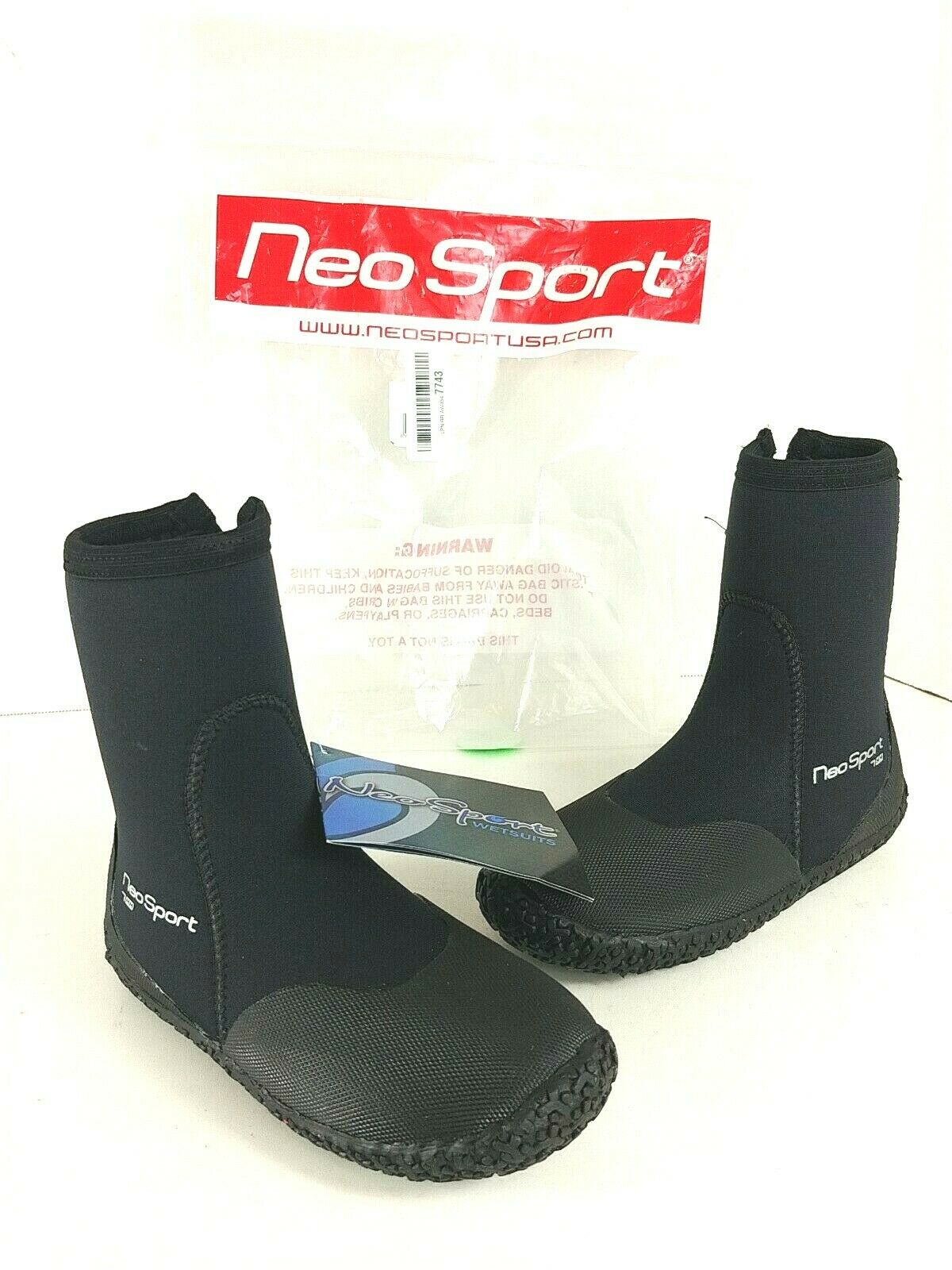 7mm Neosport Zippered Scuba Diving Booties Size M 5 W 6 Tall Boots Ab190 New