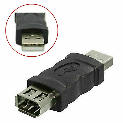 Firewire Ieee 1394 6-pin Female F To Usb M Male Adapter Converter Joiner Plug Pc