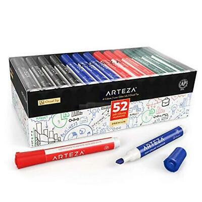 Dry Erase Markers, Bulk Pack Of 52 (with Chisel Tip), 4 Assorted Colors With