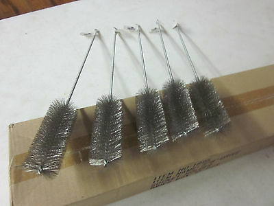 ~ 5 ~ 16" Steel Wire Round Tube Cleaning Brushes 1-1/2" Brush 4 Bottle Gun Pipe