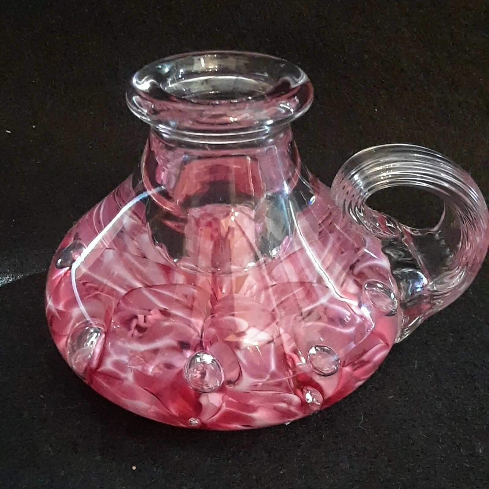 Gibson Glass Paperweight/candle Holder. Pink