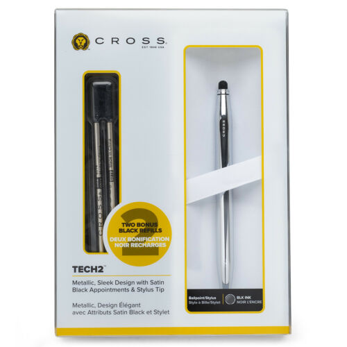 Cross Tech2 Ballpoint Pen Chrome With Refills Gift Box