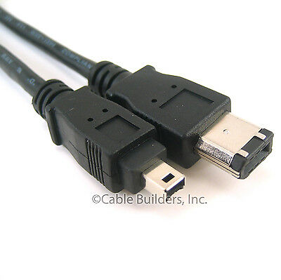 6ft Firewire 400 Cable 6 Pin To 4 Pin Ieee 1394 Ilink Pc Mac 6' 6 To 4 6-4 Pins