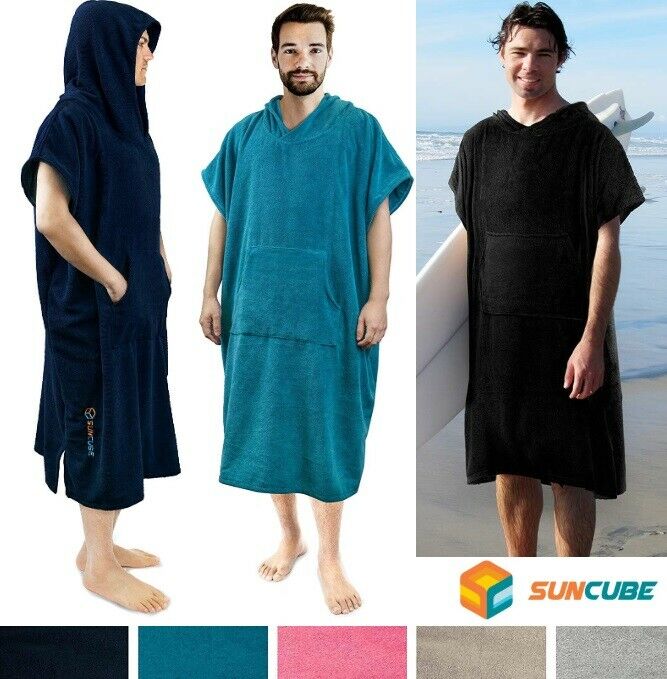 Surf Poncho Wetsuit Changing Robe Towel Hooded Pocket For Men Women Beach Surfer