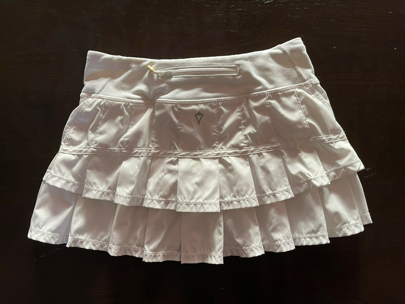 Ivivva Girls 10 Set The Pace Pleated Ruffle Skirt Skort White Tennis Run