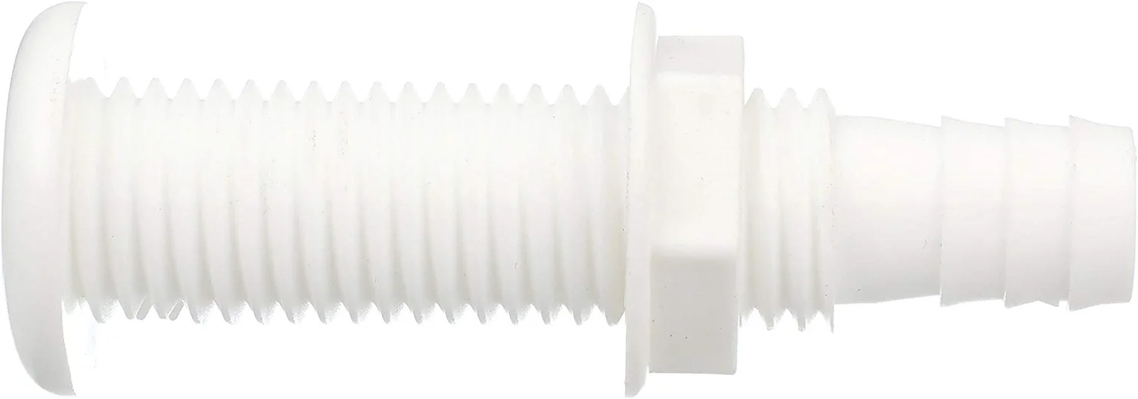 Polypropylene Extra Long Thru-hull Connector For 3/4 In. Id Hose, White Finish