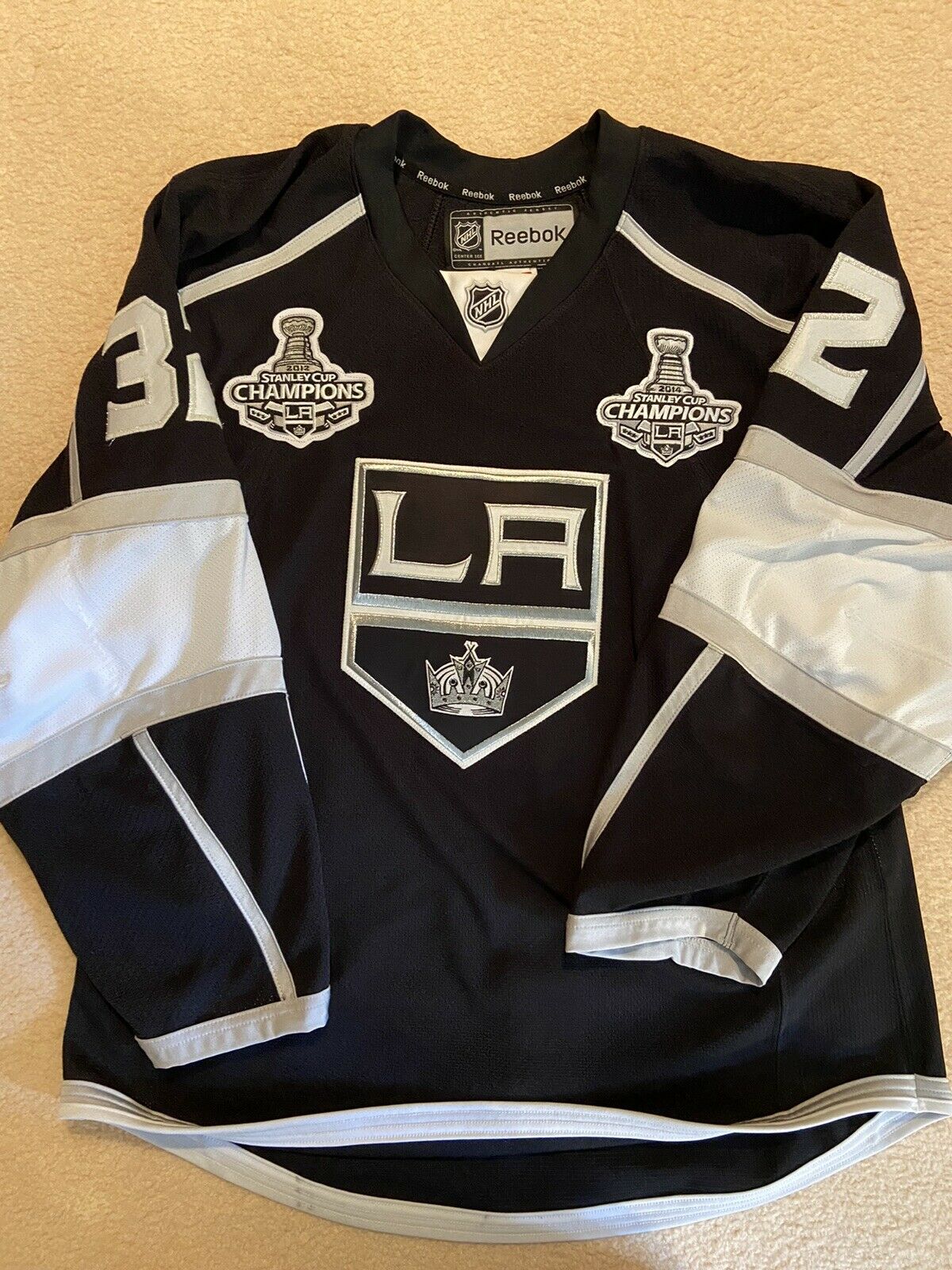 Jonathan Quick Autographed Kings Stanley Cups Jersey...size 52