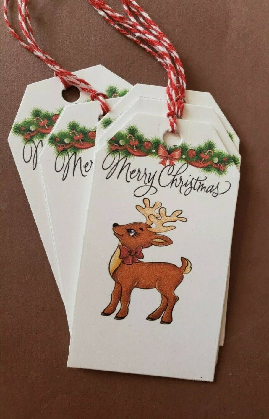 Christmas Gift Tags With Strings (10) Gift Tags Cardstock