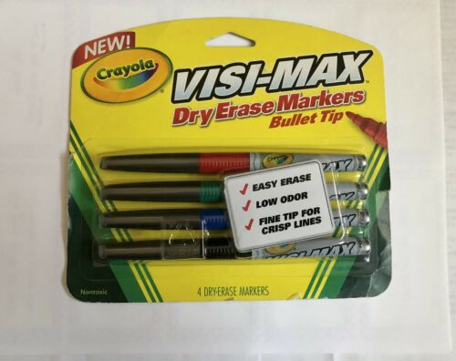 Crayola Visi-max Dry Erase Markers Bullet Tip Multi Color - 4 Marker Pack