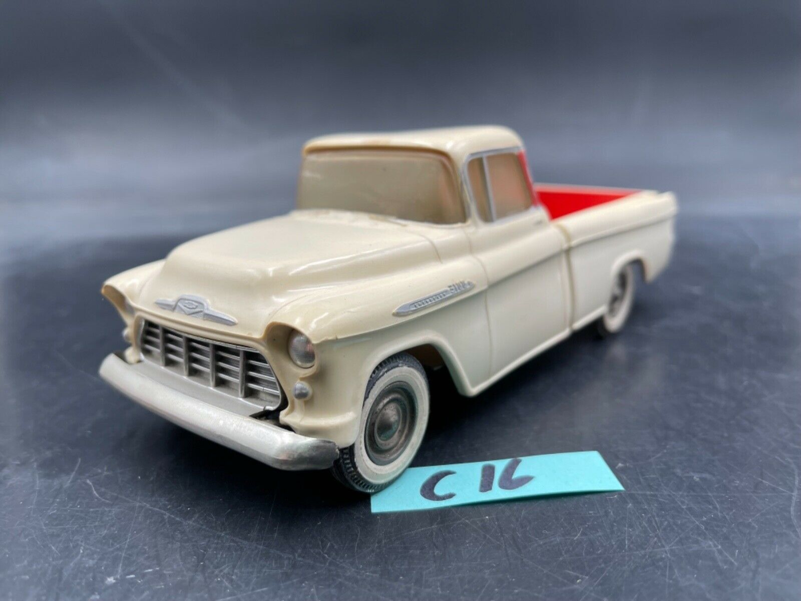 C16 Smp 1955 Chevy 3100 Pickup Off White Truck Vintage Promo Model 1/25 Mcm