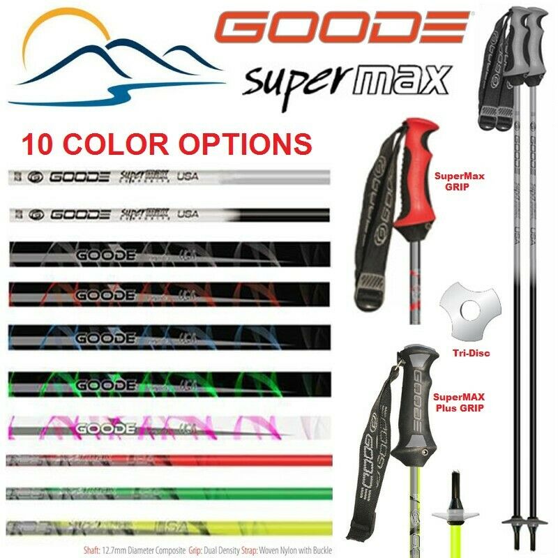 Ski Poles- 2021 Goode Super Max Fiber Composite Ski Poles Premium Grip