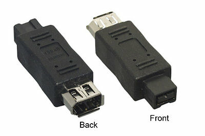 Firewire 400/800 Ieee1394 9 Pin Male To 6 Pin Female Converter Adapter Coupler