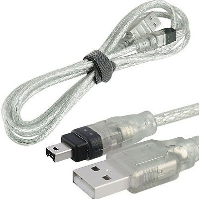 New 5ft Usb To Firewire Ieee 1394 4 Pin Ilink Adapter Data Cable Usa