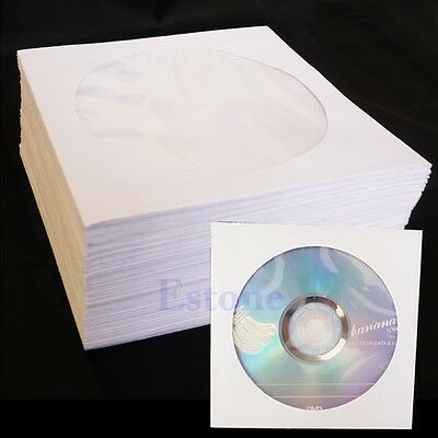 50/100pcs Mini Cd Dvd Window Paper Bag Flap Sleeves Wallet Case Cover Envelopes