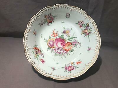 Helena Wolfsohn Dresden Floral 10" Bowl With Gilt Accents