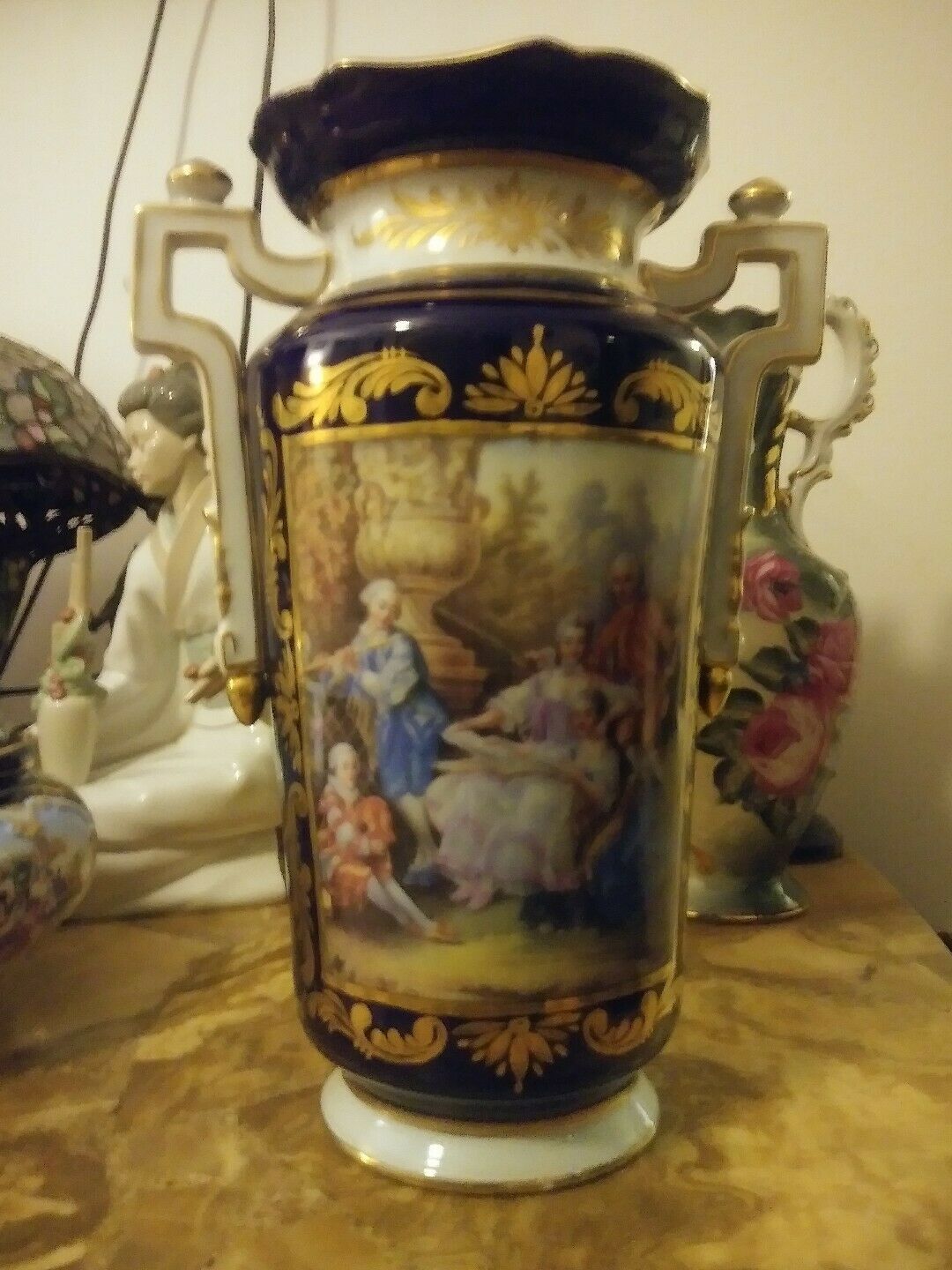 Dresden Vase 14 Inches Tall Beautiful Marked