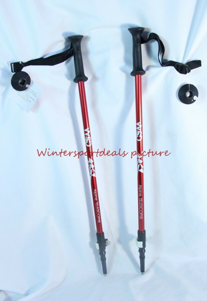 Ski Poles Telescopic Adjustable Collapsible Kids Junior 32" To 42" Pick Color