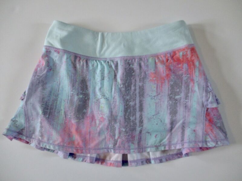 Ivivva 10 Tennis Skirt Lululemon Set The Pace Purple Mint Girls Skort Ruffled