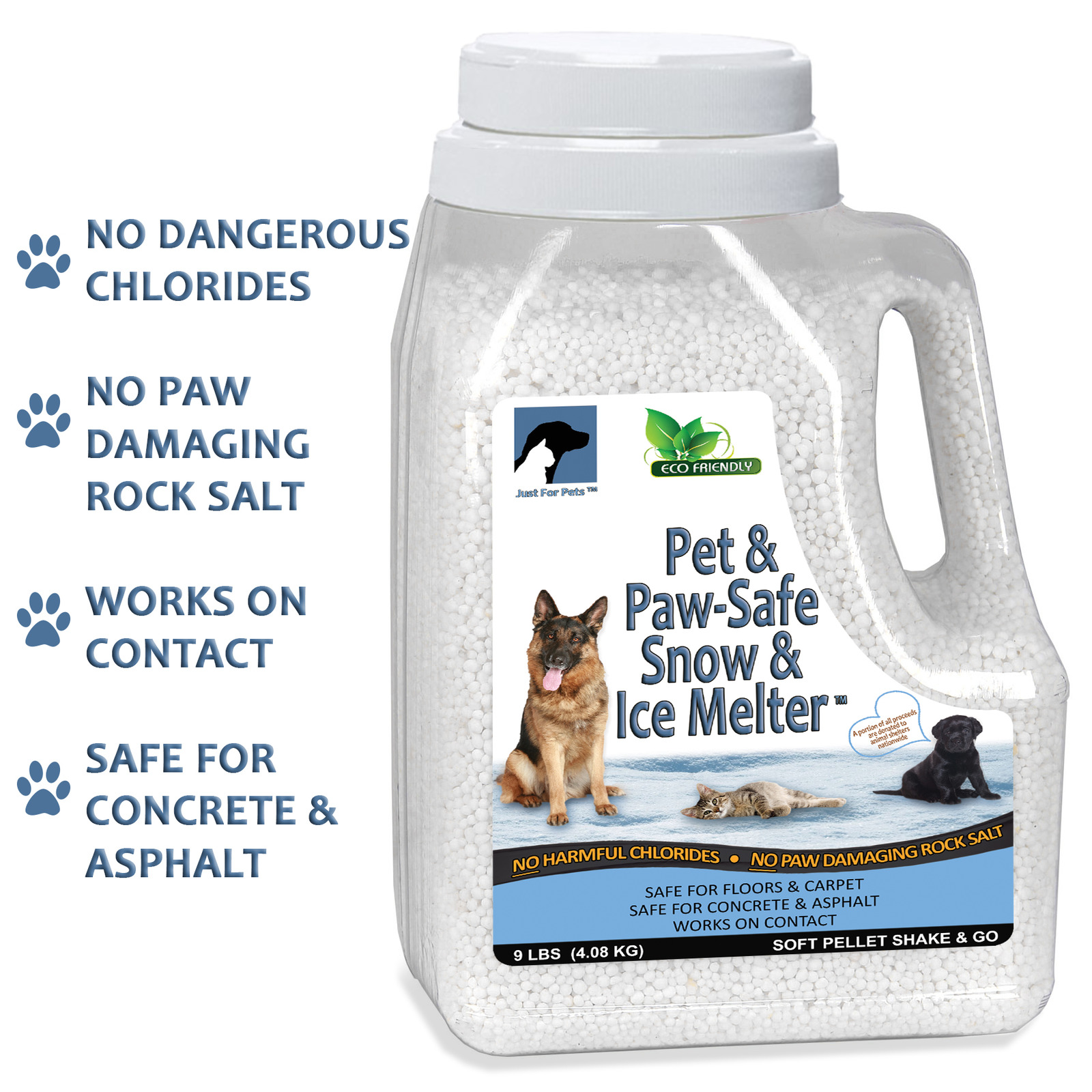 Premium Ice Snow Melt Pets Safe Friendly Fast Acting Not Corrosive Biodegradable