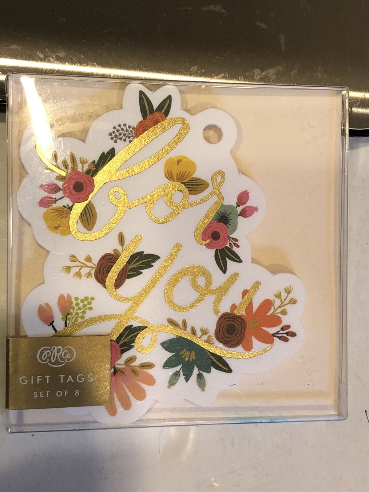 Nwt Rifle Paper Company Gift Tags Set Of 8 “for You” Floral