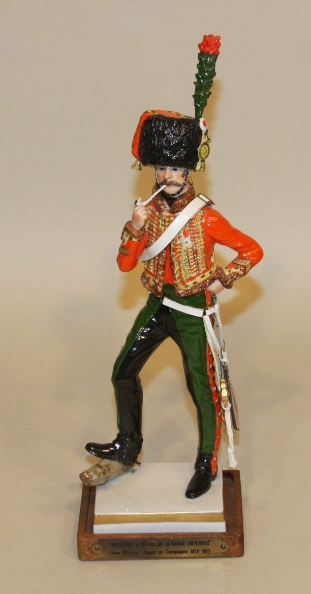 Van Gerdinge Sitzendorf Porcelain Napoleonic Soldier Garde Imperiale 1813 W/ Coa